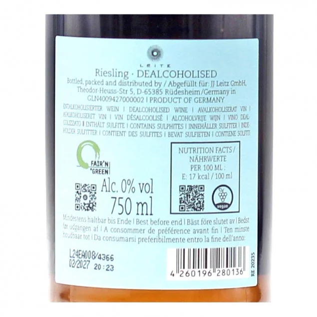 Weingut Leitz Eins-Zwei-Zero Riesling alkoholfrei 0,75 L